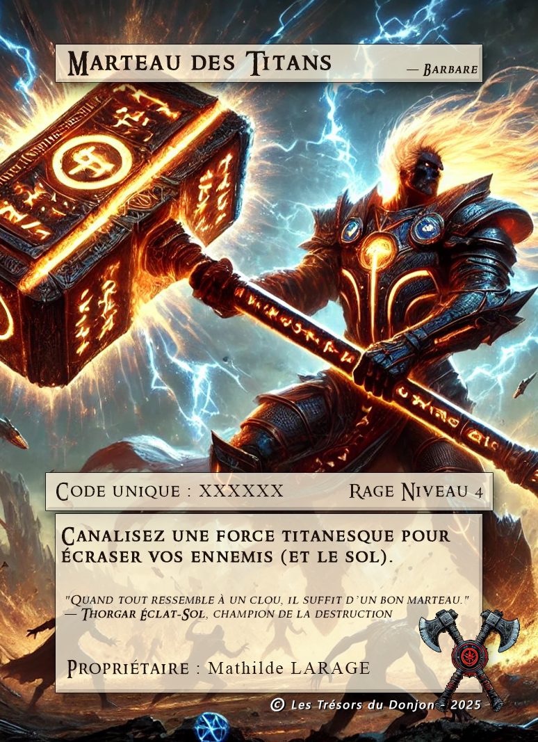 Rage Niveau 4 : Marteau des Titans