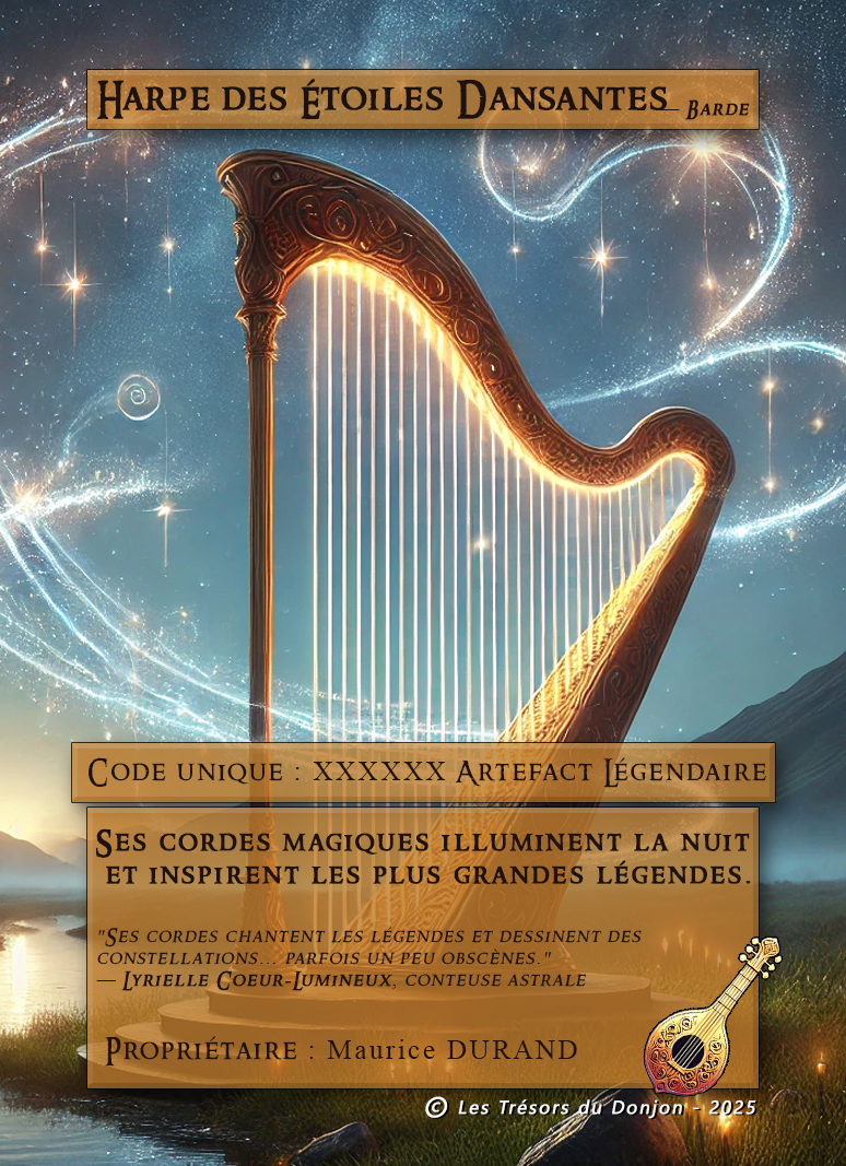 Artefact Légendaire : Harpe des Étoiles Dansantes