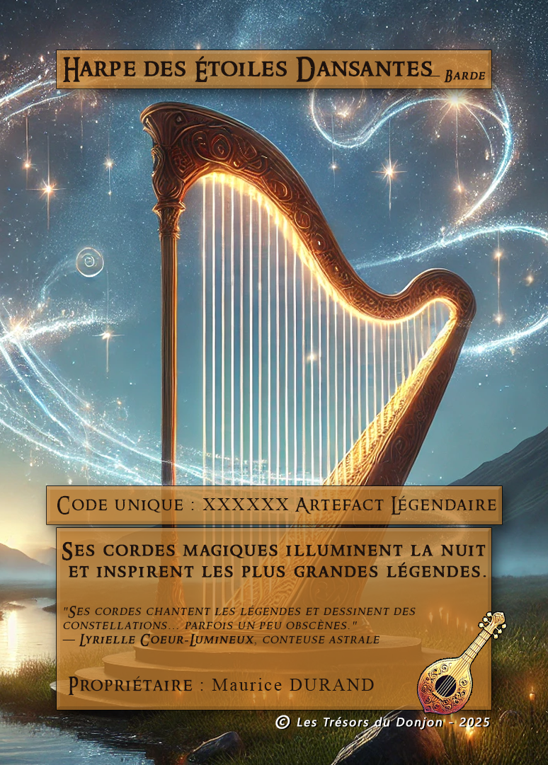 Artefact Légendaire : Harpe des Étoiles Dansantes