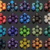 setdmarb Set de 7 dés polyédriques marbrés - 20 coloris au choix