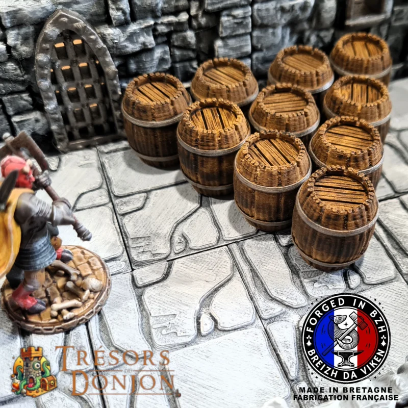 Lot de Barils de Taverne – Décors Donjon & Table JDR (impression 3D PLA+)