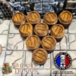 Lot de Barils de Taverne – Décors Donjon & Table JDR (impression 3D PLA+)