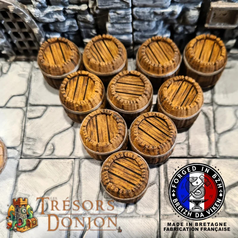Lot de Barils de Taverne – Décors Donjon & Table JDR (impression 3D PLA+)