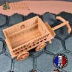 Roulotte médiévale avec chevaux