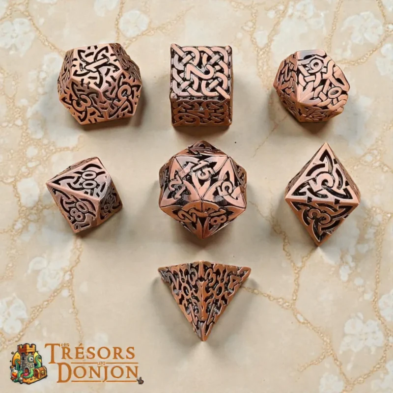 Les Nœuds d’Aerilund – Runiques Celtiques | Set de Dés JDR métal