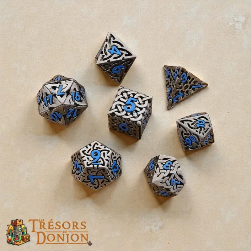 Les Nœuds d’Aerilund – Runiques Celtiques | Set de Dés JDR métal