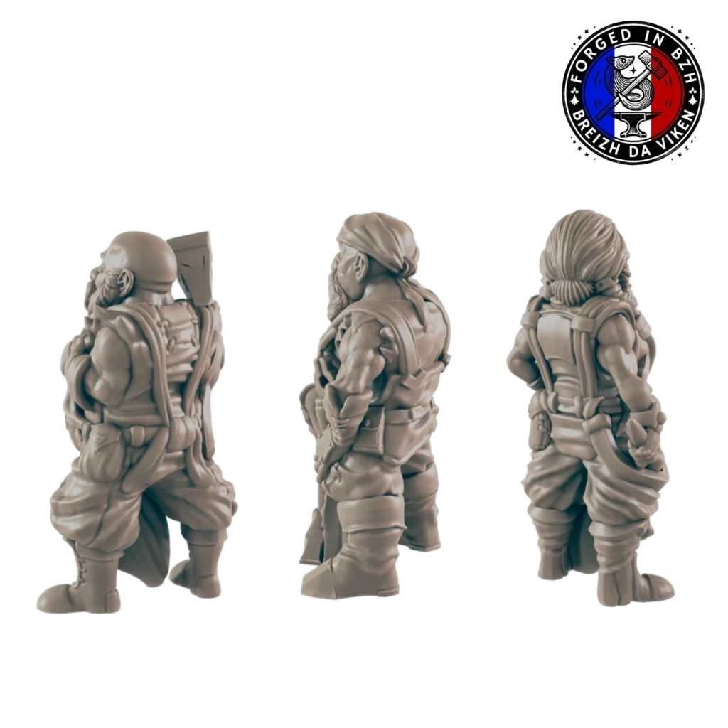 Set de 3 Nains Forgerons – Figurines Résine 14K HDR – Artisans Fantasy pour JDR & Dioramas