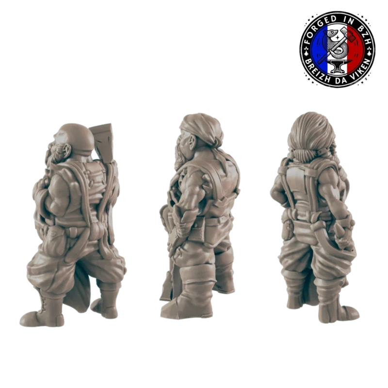 Set de 3 Nains Forgerons – Figurines Résine 14K HDR – Artisans Fantasy pour JDR & Dioramas