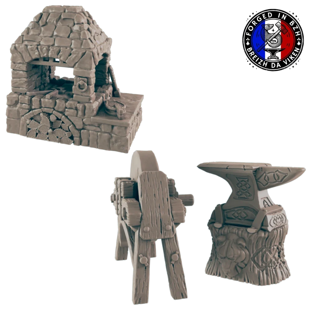 Forge Fantasy Résine 14K HDR – Décor Ultra-Détaillé JDR & Dioramas