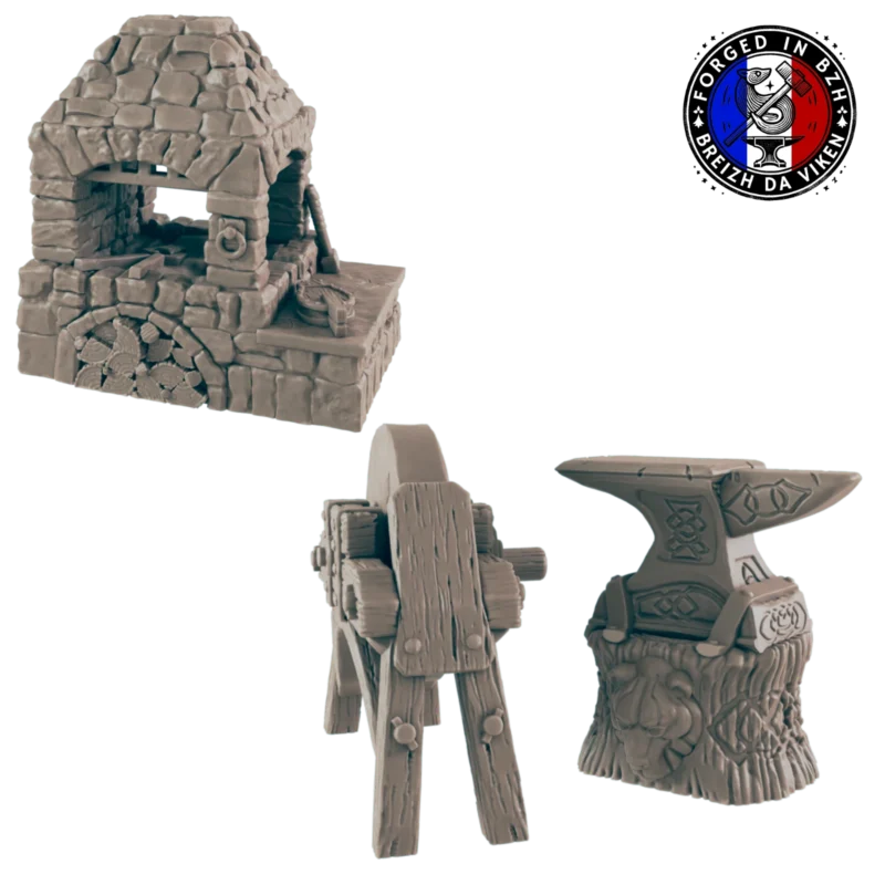 Forge Fantasy Résine 14K HDR – Décor Ultra-Détaillé JDR & Dioramas