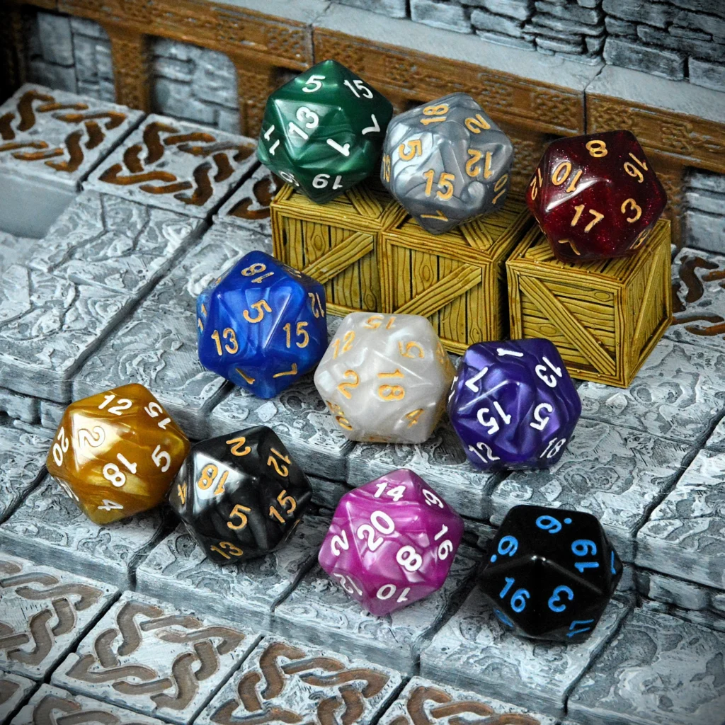 Set de 10 Dés D20 Marbrés