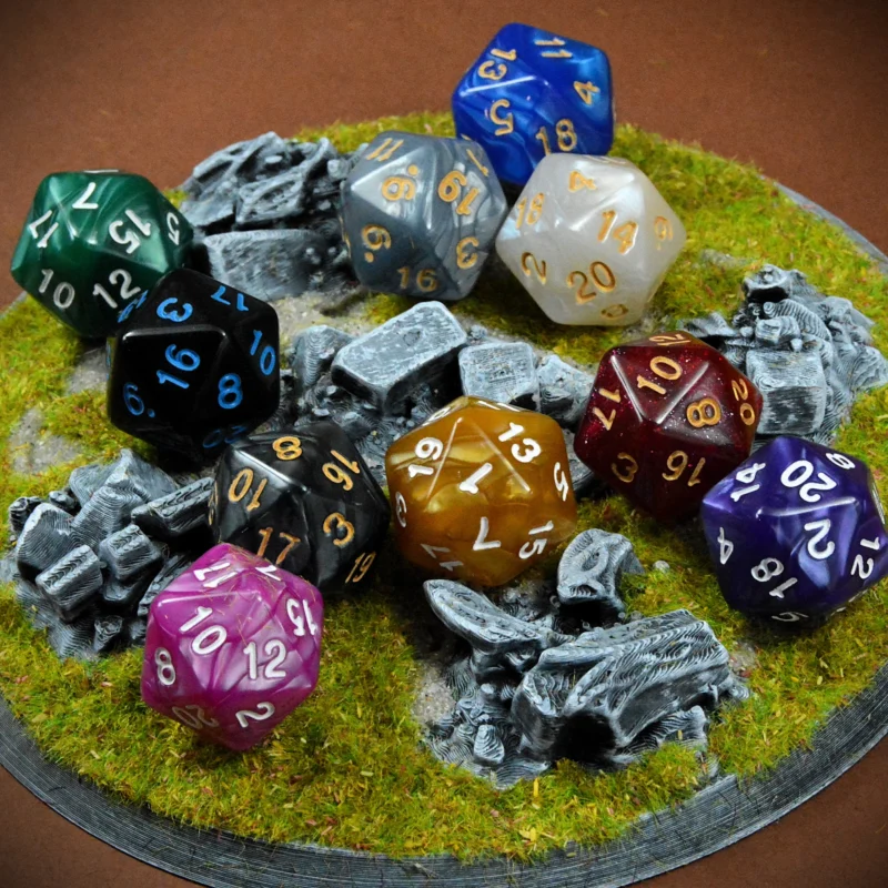 Set de 10 Dés D20 Marbrés