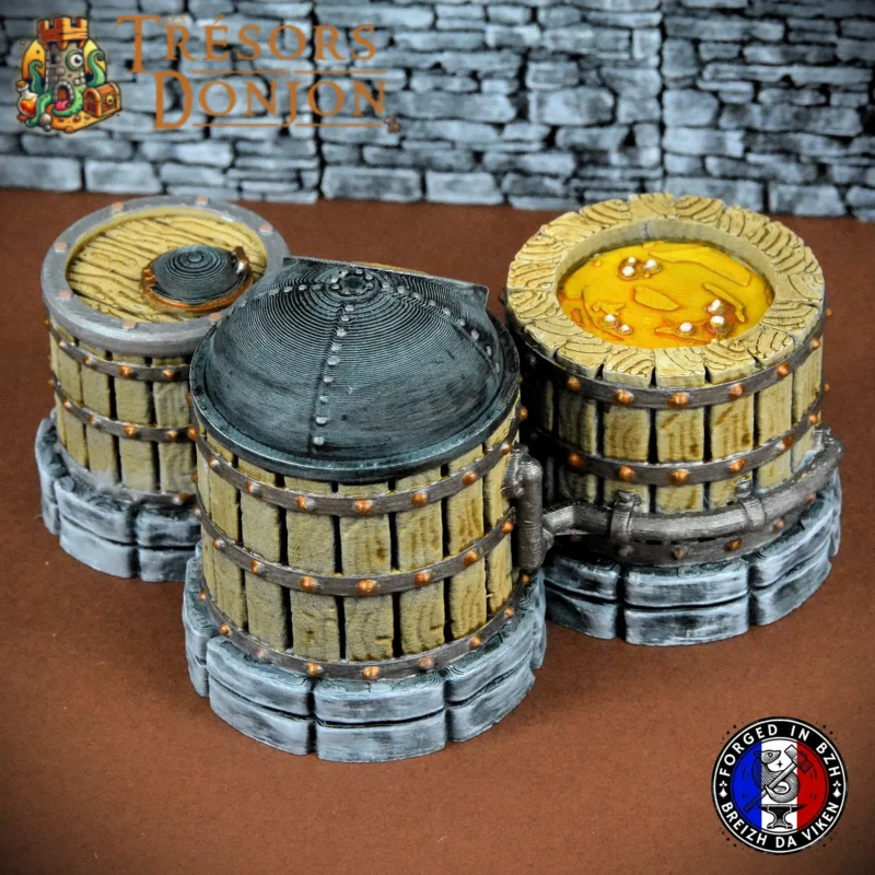 Distillerie fantasy imprimée en 3D – Les Trésors du Donjon