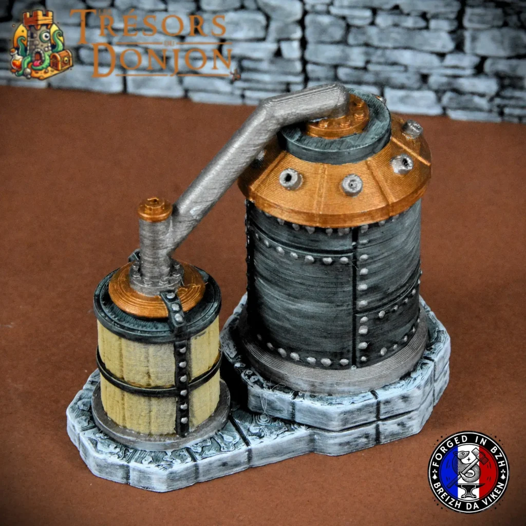Distillerie fantasy imprimée en 3D – Les Trésors du Donjon