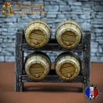 Cuves et tonneaux pour jeu de rôle – décor 3D artisanal