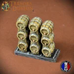 Cuves et tonneaux pour jeu de rôle – décor 3D artisanal