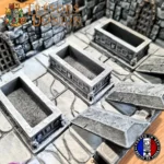 Lot de 3 Tombeaux du Donjon – Décors 3D pour jeux de rôle et wargames