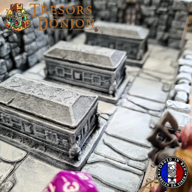 Lot de 3 Tombeaux du Donjon – Décors 3D pour jeux de rôle et wargames