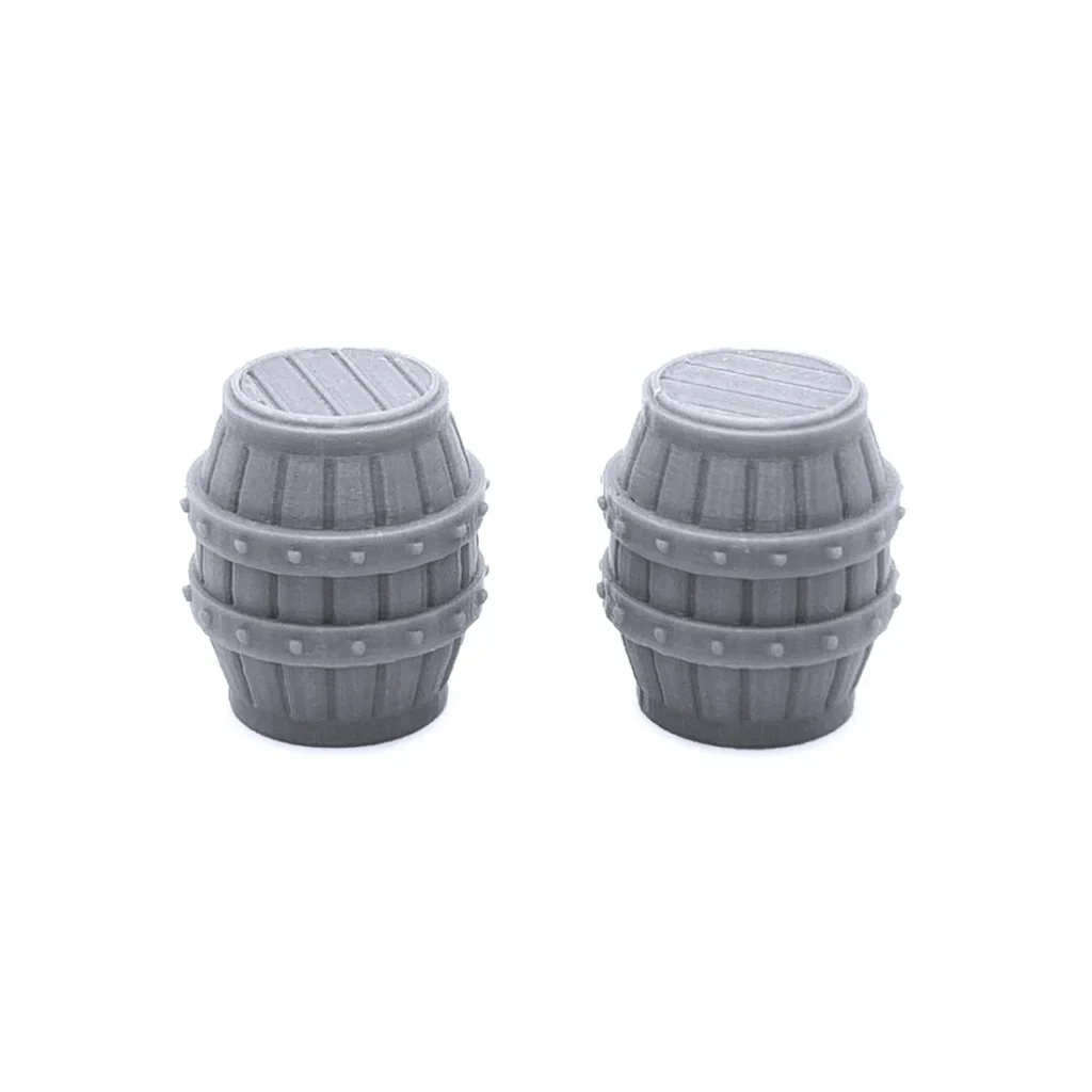 Caisses & Tonneaux décor 3D imprimé – Set 28-40 mm pour RPG/Wargames | Les Trésors du Donjon