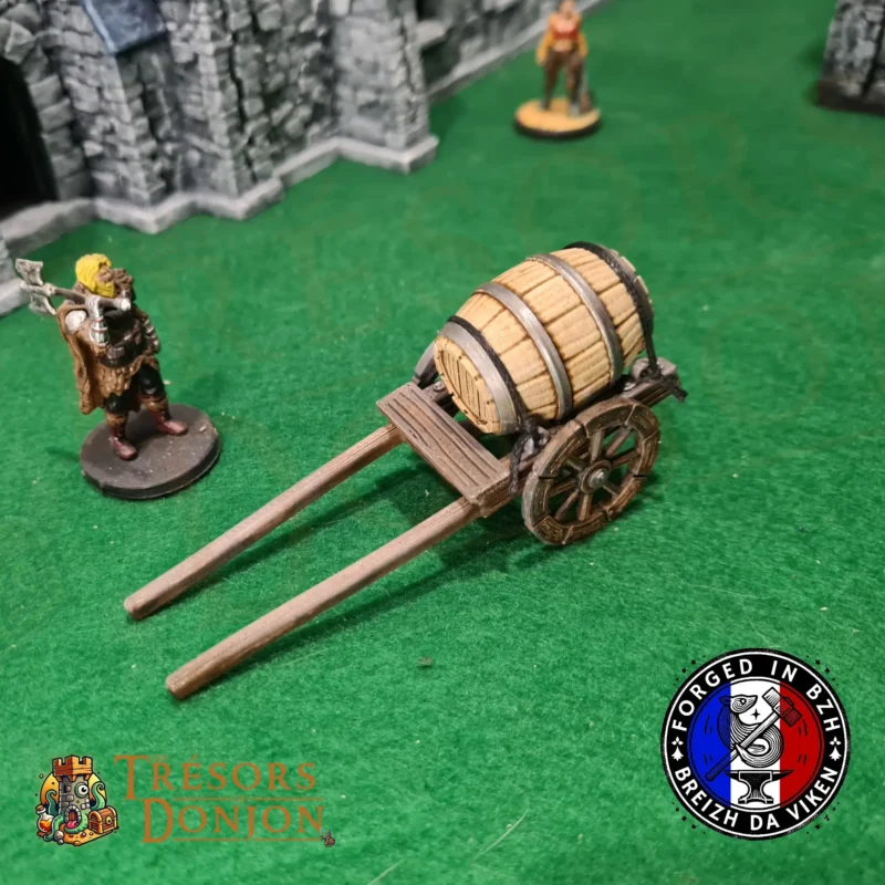Charrette à tonneau - décor JDR et wargames