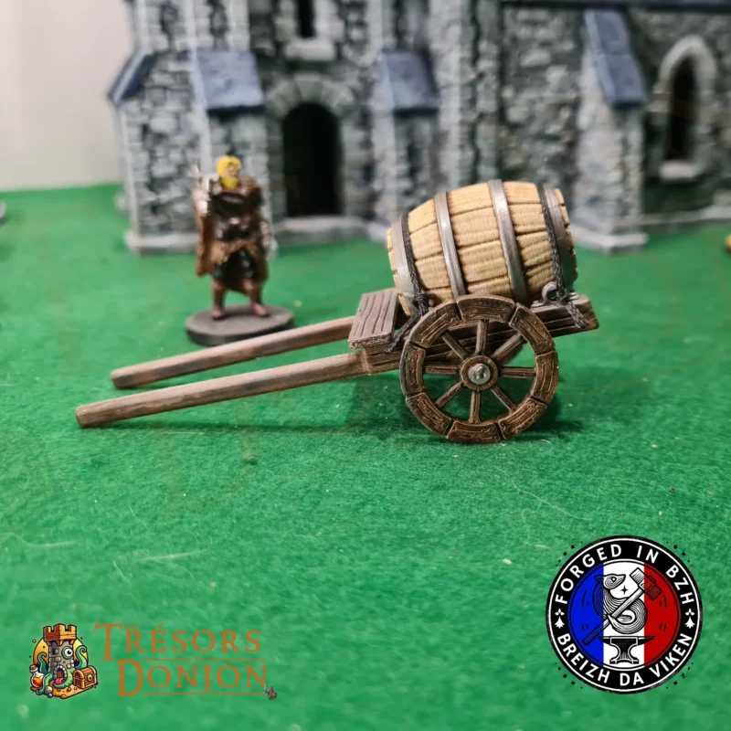 Charrette à tonneau - décor JDR et wargames