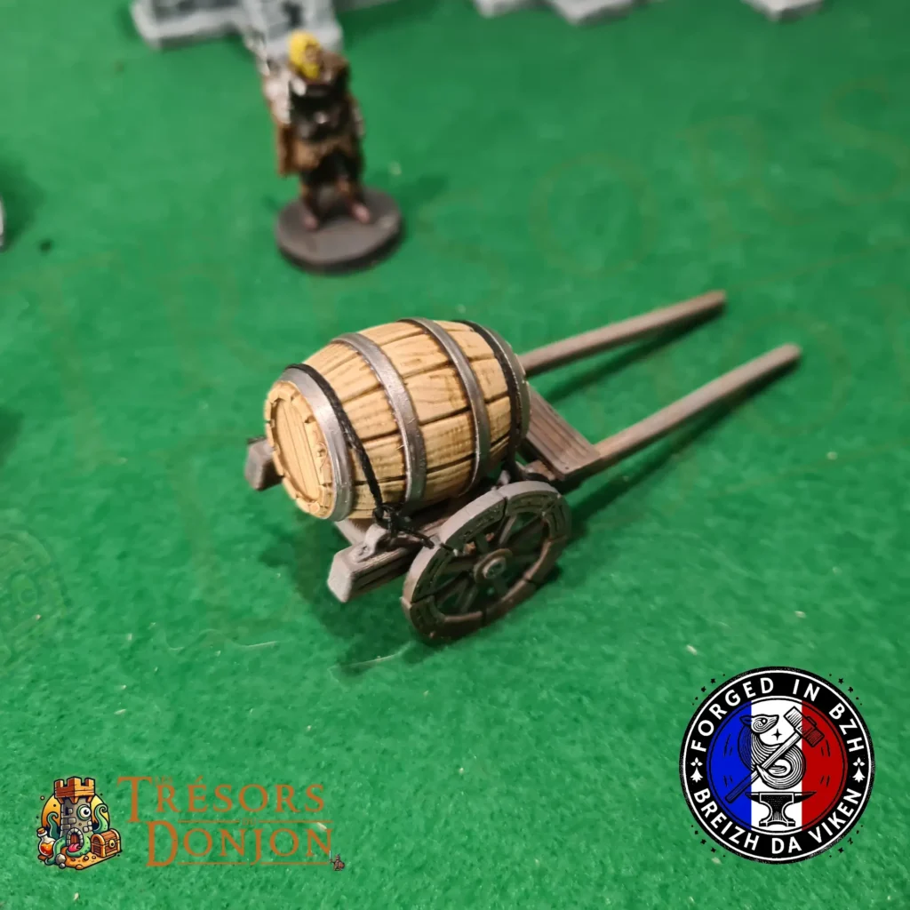 Charrette à tonneau - décor JDR et wargames
