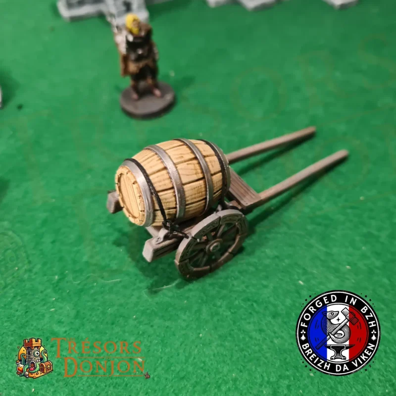 Charrette à tonneau - décor JDR et wargames