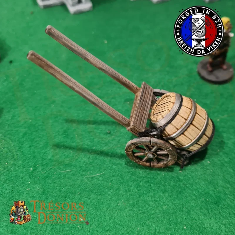 Charrette à tonneau - décor JDR et wargames