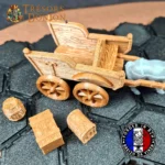 Charrette de voyage & marchand + cheval — Décor 3D pour JDR