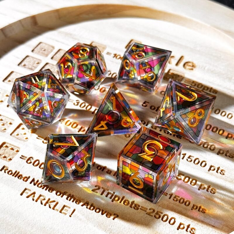 255 Vitraux d’Aether - Set de 7 dés JDR