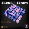 36d6-12mm-rose-bleu Lot de 36 dés D6 12mm marbrés – Dés acrylique pour Wargames & JDR