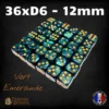 36d6-12mm-vert-emeraude Lot de 36 dés D6 12mm marbrés – Dés acrylique pour Wargames & JDR