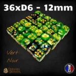 Lot de 36 dés D6 12mm marbrés en acrylique : parfait pour wargames, jets multiples et batailles massives. Plusieurs couleurs.
