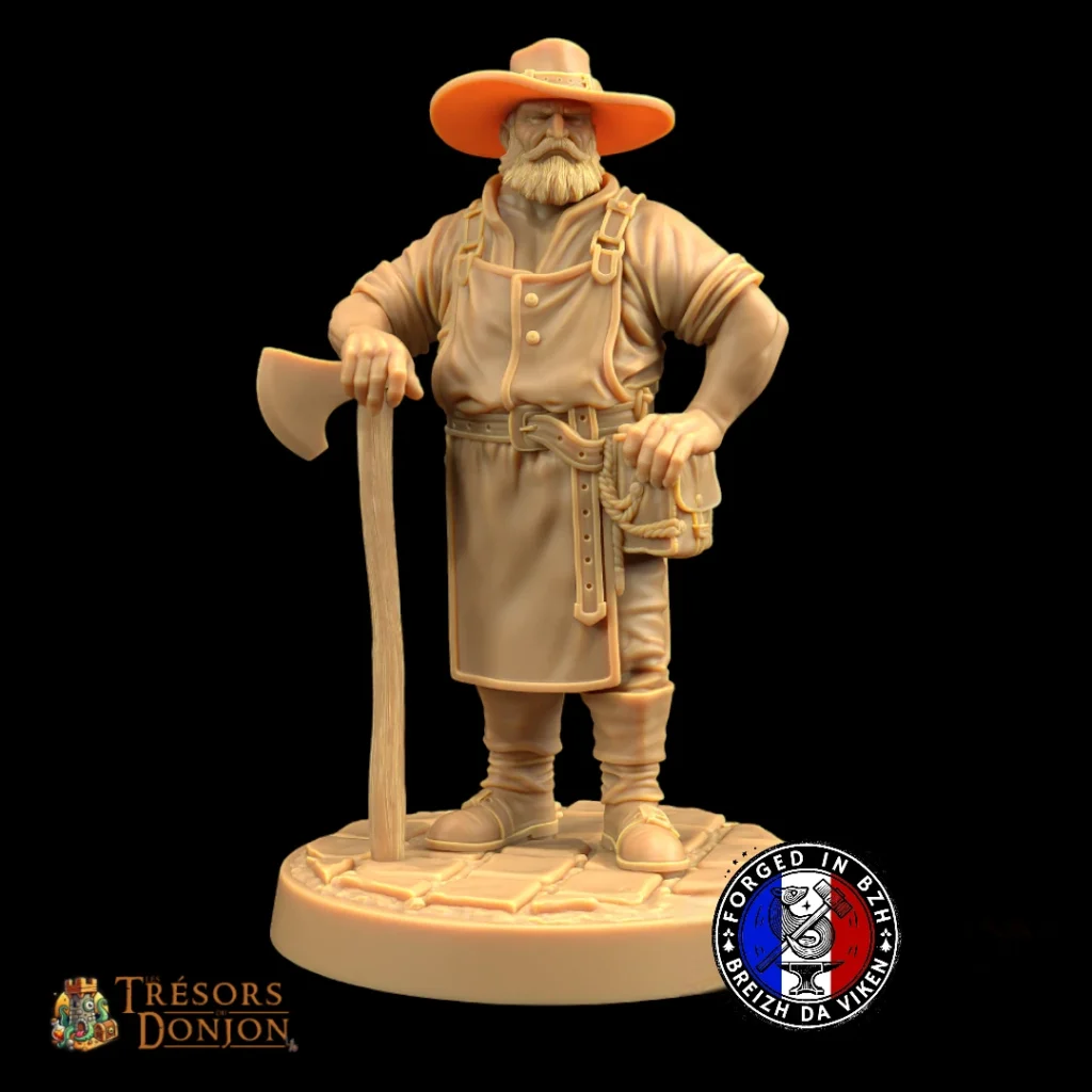 BIG FARMER2 Fermier 50mm – Figurine PNJ JDR Résine 14K HD | Les Trésors du Donjon