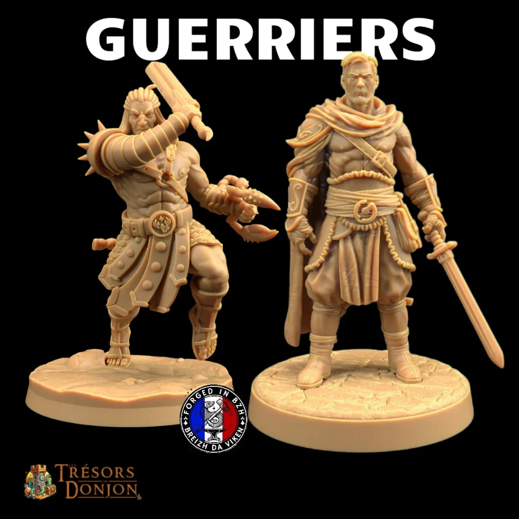 GUERRIERS Figurine guerrier humain : 2 modèles absolument parfaits pour JDR & wargames