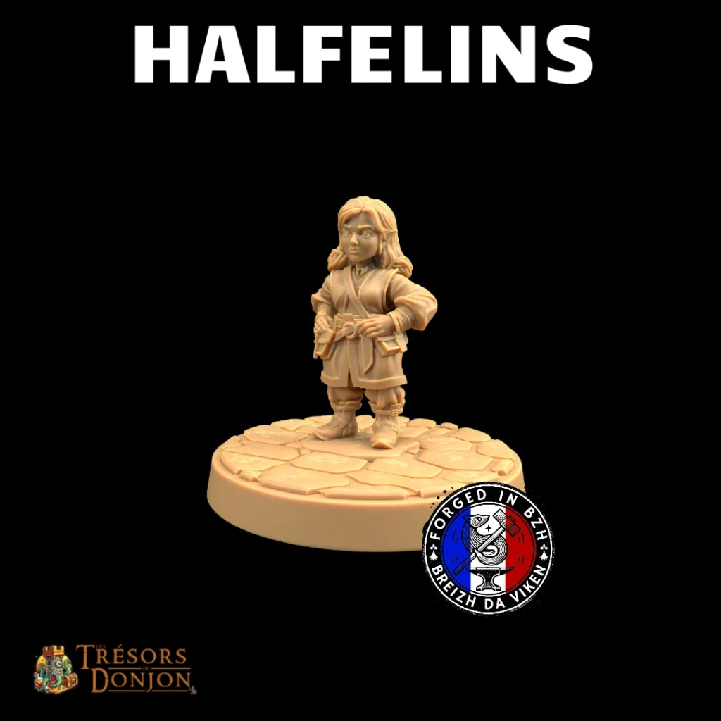 HALFELINS FERMIERE Halfeline Fermière – Figurine PNJ | Village, Quête & Taverne