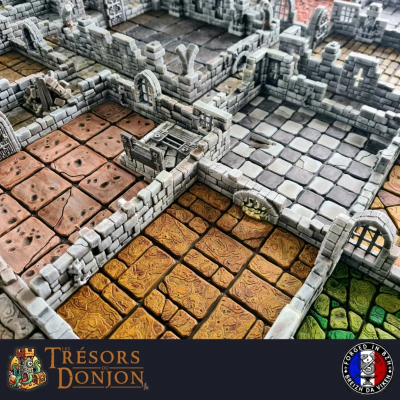 Plateau HeroQuest 3D Imprimé – Murs Magnétiques Assemblés | Donjon Modulaire (3 finitions) – Image 3