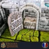 Plateau Heroquest 3d imprimé-8 Gros plan porte magnétiques HeroQuest 3D texture pierre détaillée