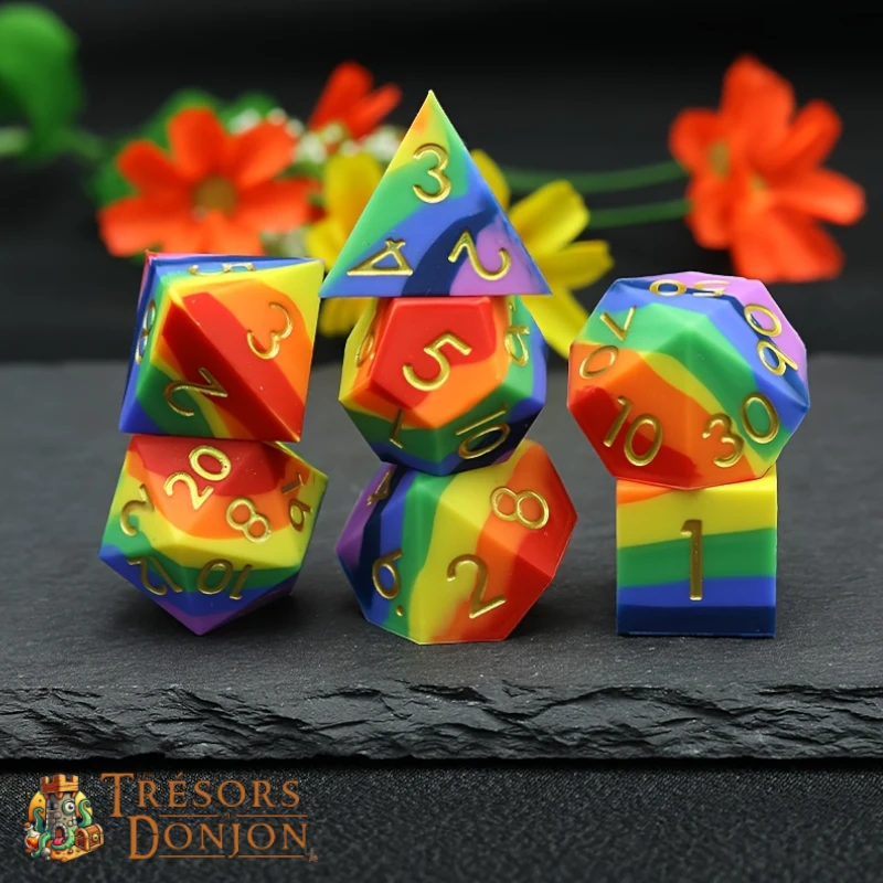 Les Dés de l’Arc-Destin - Set de dés JDR en silicone