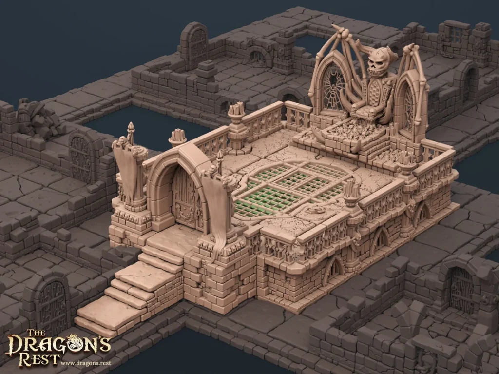 extension HeroQuest Le Retour du Seigneur Sorcier – Salle du Crâne 3D & Salle Rotative du Seigneur Sorcier