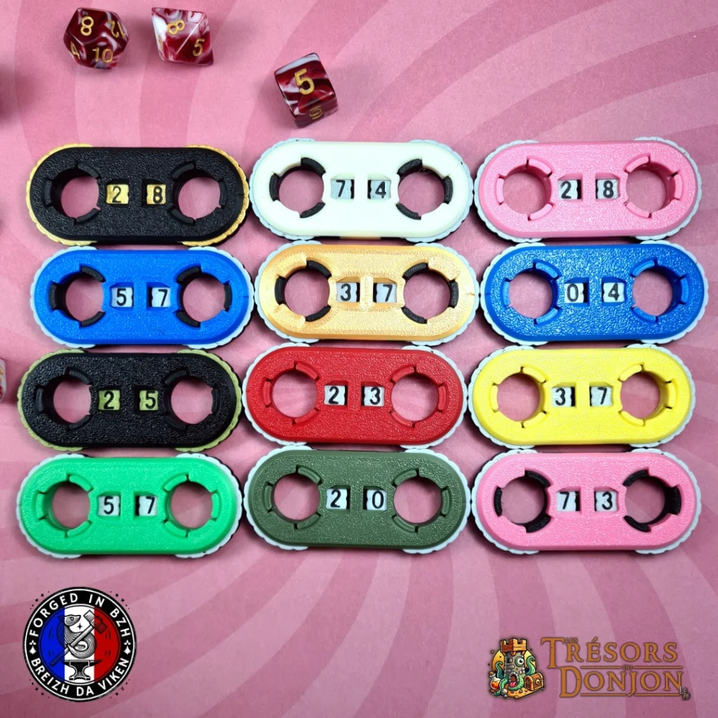 Compteurs de points de vie & ressources 3D – JDR, wargame & MTG | Made in France