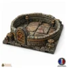 salle rotative Observez la résolution des détails : les lignes de couche visibles trahissent une impression basse résolution. Un bon plateau artisanal présente des textures de pierre lisses et détaillées, des arêtes nettes, et aucun artefact d'impression visible à l'œil nu
