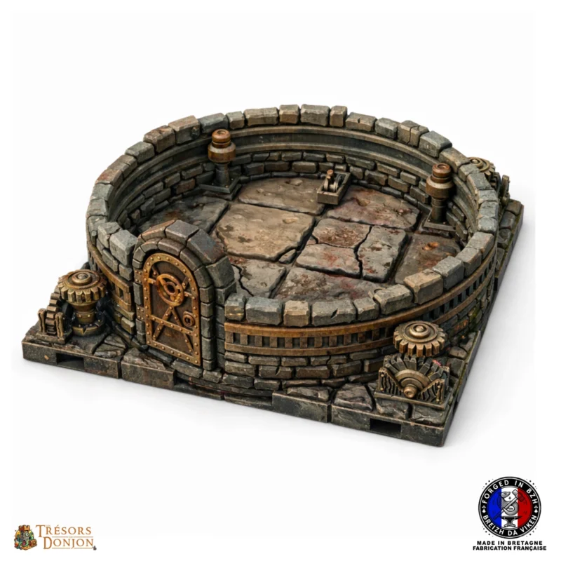 Observez la résolution des détails : les lignes de couche visibles trahissent une impression basse résolution. Un bon plateau artisanal présente des textures de pierre lisses et détaillées, des arêtes nettes, et aucun artefact d'impression visible à l'œil nu
