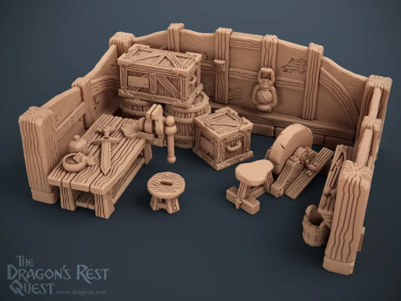 012CKSmithyWorkshop001 La Forge des Nains - La Forteresse de Kellar - Extension HeroQuest 3D