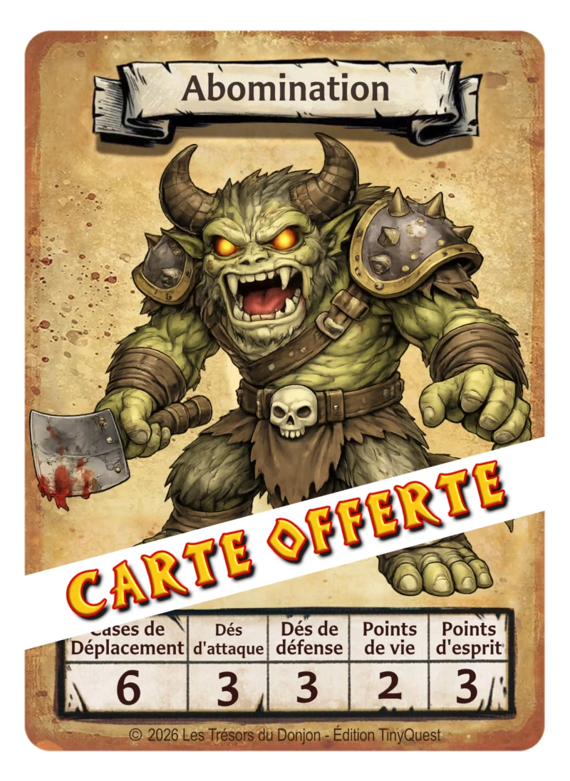 Abomination carte web Abomination TinyQuest + carte exclusive
