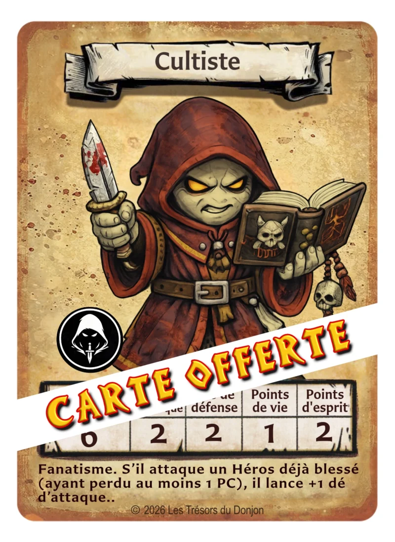CULTISTE carte offerte Cultiste TinyQuest + carte exclusive