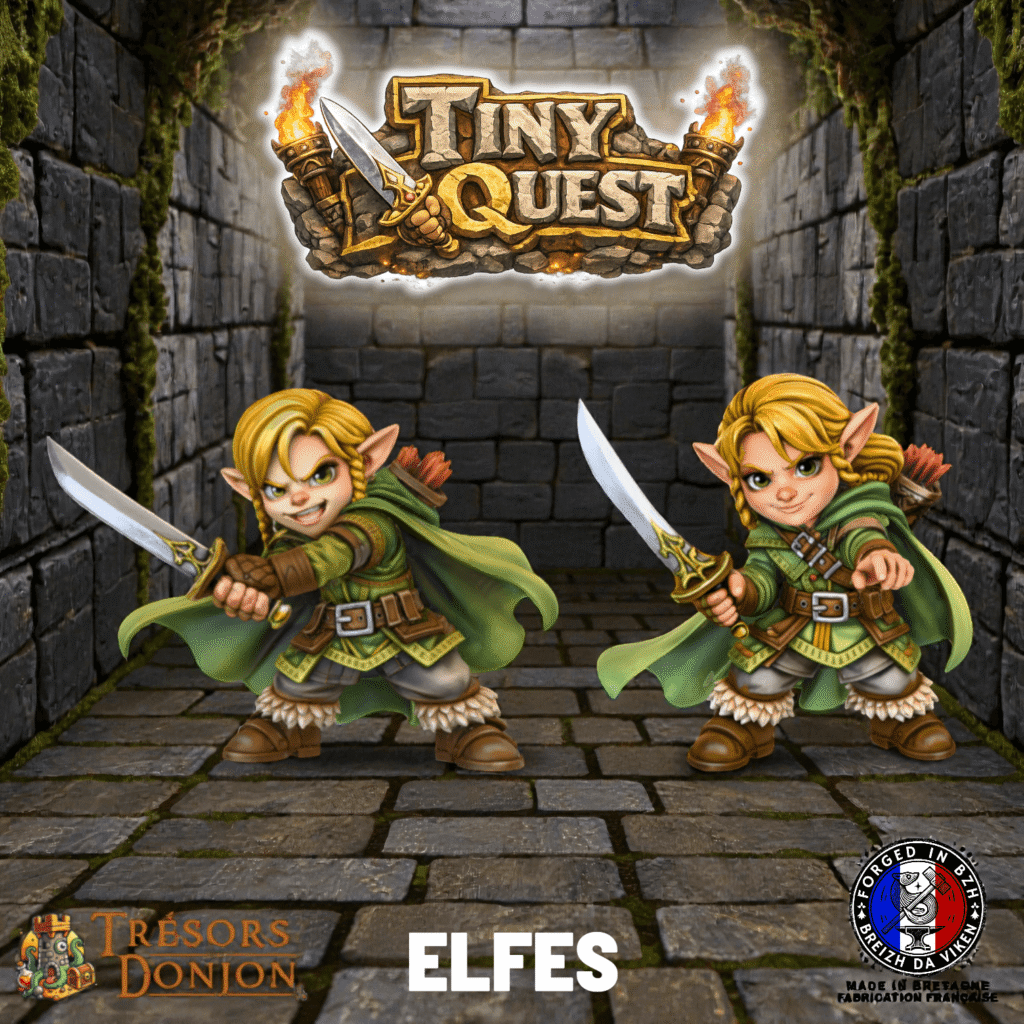 Figurines Elfes Tiny HeroQuest – Compatibles Plateau 3D