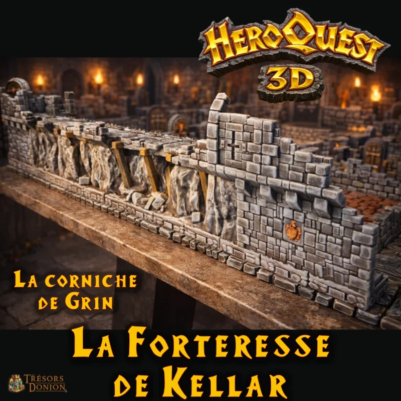 la Corniche de Grin HeroQuest 3D. Compatible plateau 3D HeroQuest, parfaite pour l’extension La Forteresse de Kellar