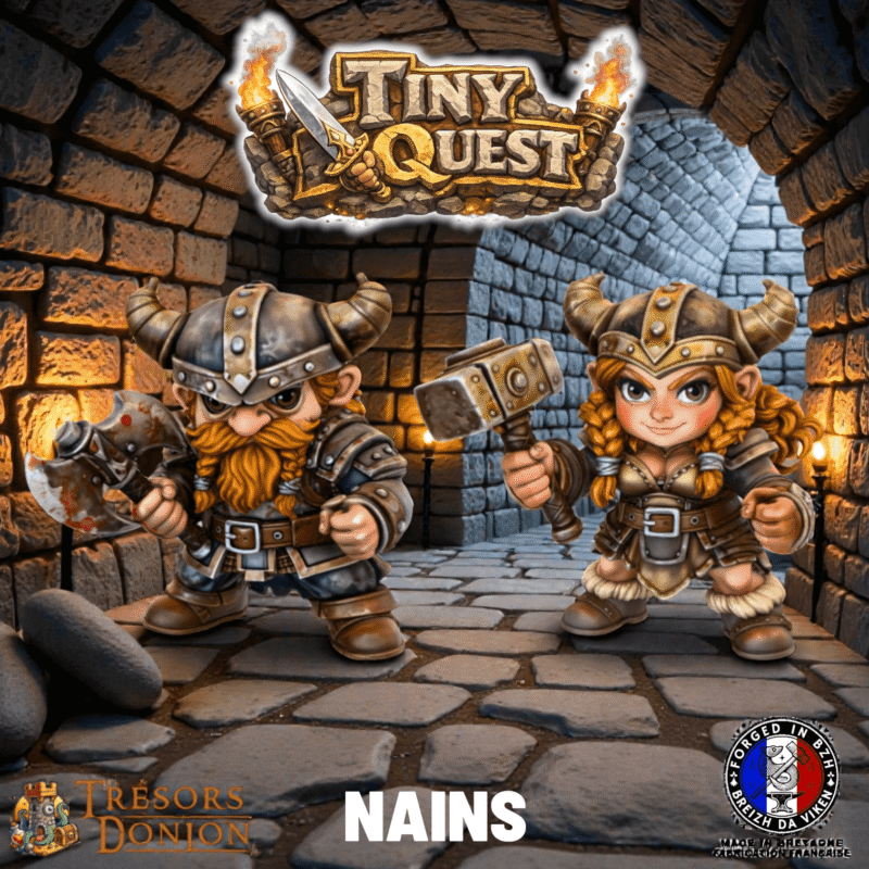 Figurines Nains Chibi HeroQuest – Compatibles Plateau 3D