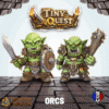 ORCS Figurines Orcs TinyQuest compatibles HeroQuest et plateaux 3D. Socle 30 mm, faciles à peindre, idéales pour combats et défense.